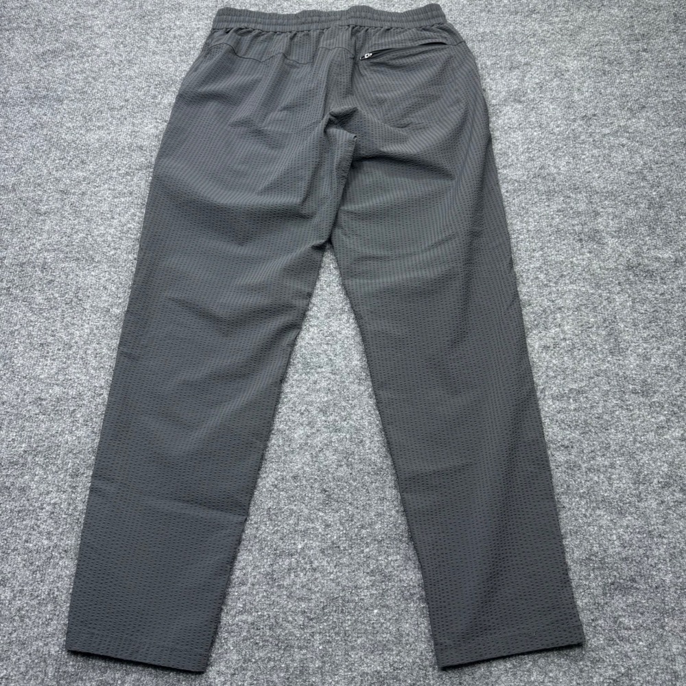 Lululemon Lab Mens Seersucker Jogger Pants Dark Gray Textured Tapered Size L - Picture 10 of 10